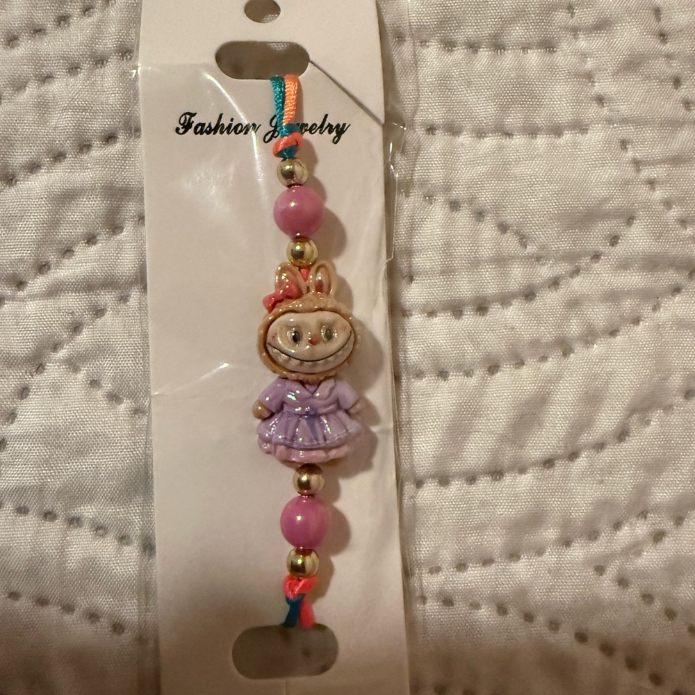 Purple and Pink Labubu Bracelet
